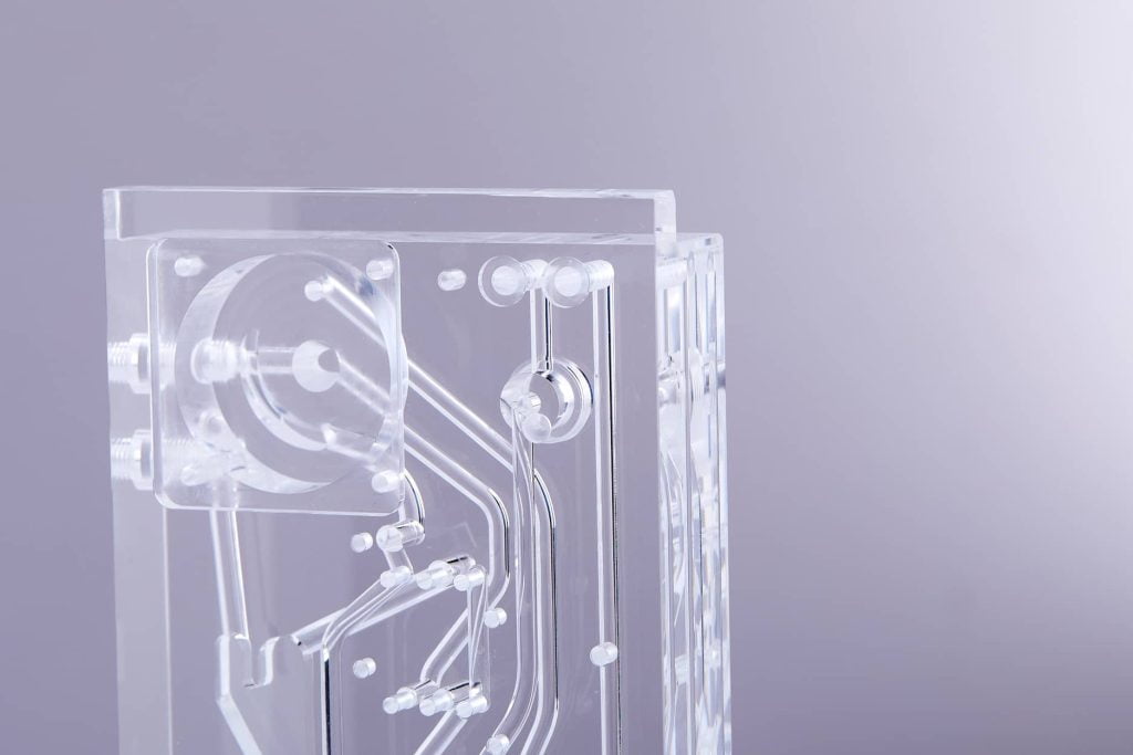 plastic machining in medical devices micro fluidic manifold